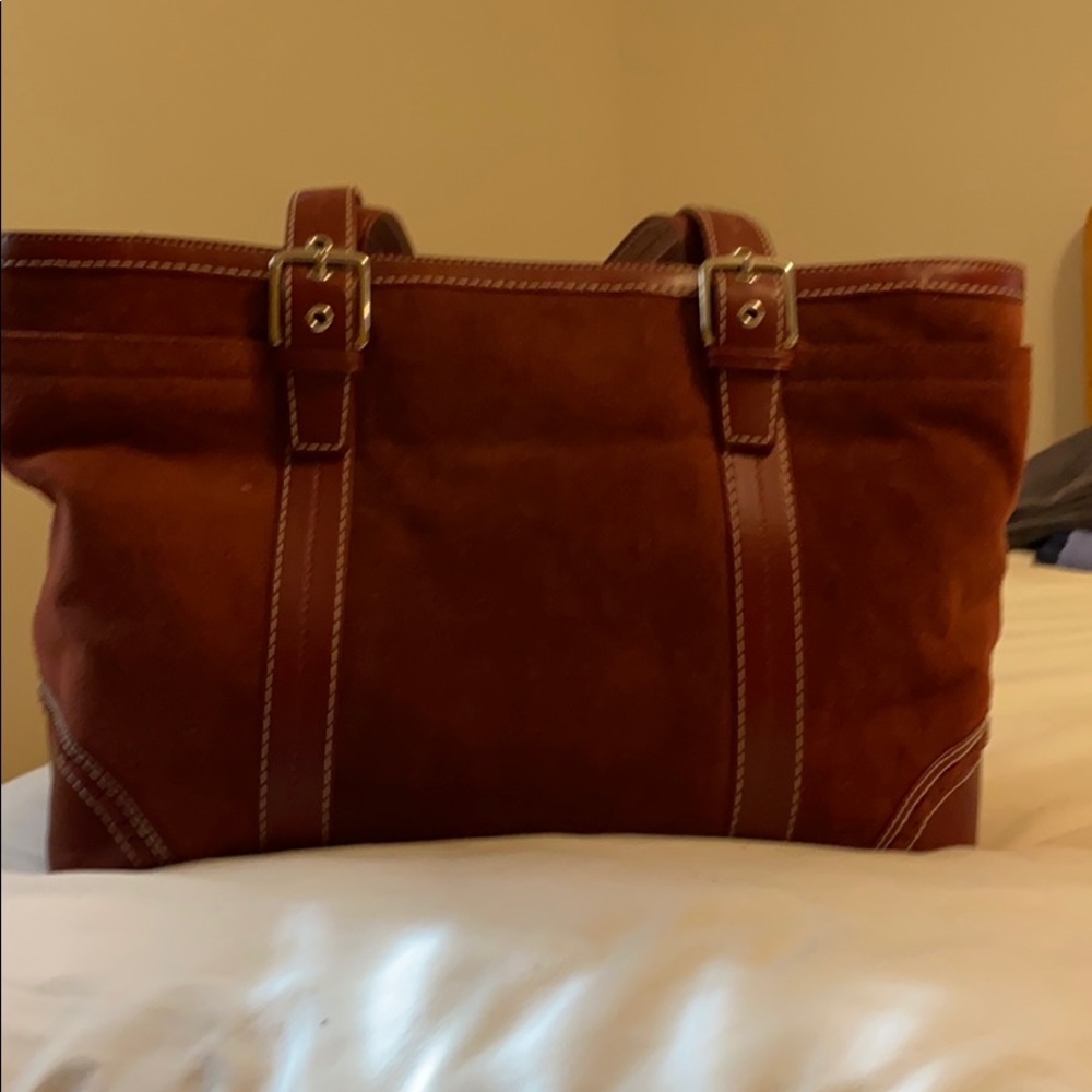 Coach suede diaper bag